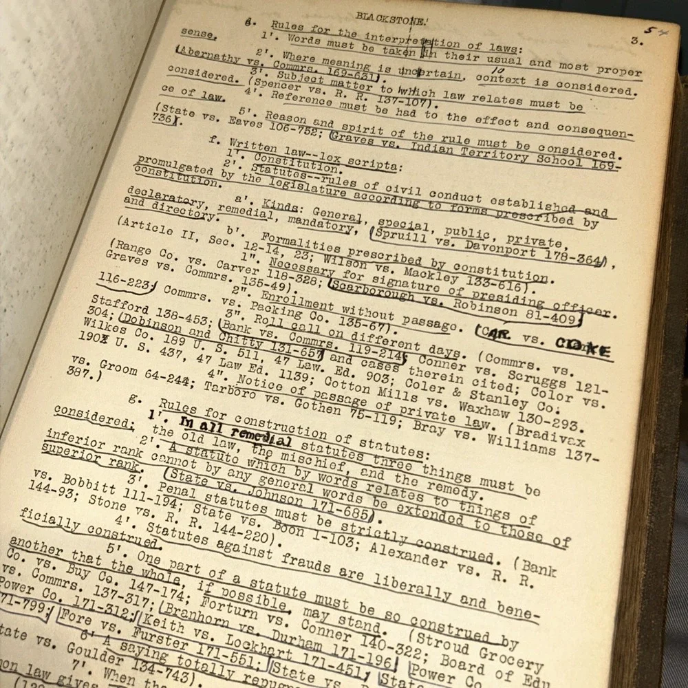 RARE 1926 Law Notes Given at Wake Forest College by Robert E Lee, North Carolina